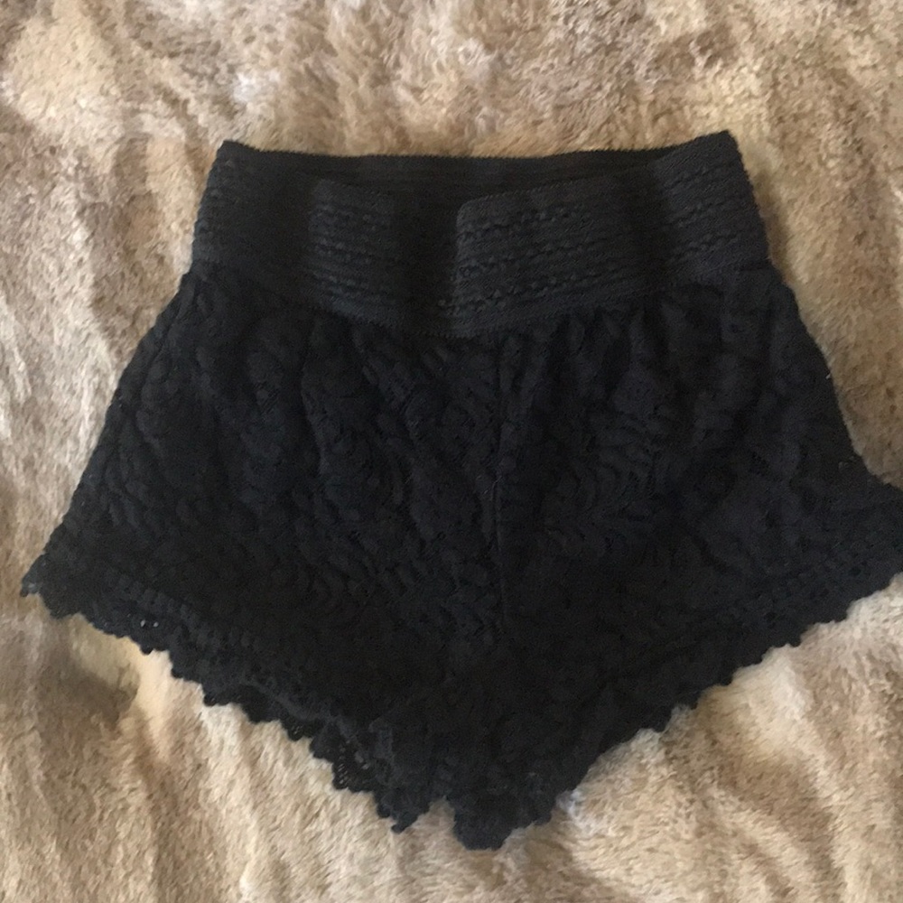 Junior’s Black Lace Shorts